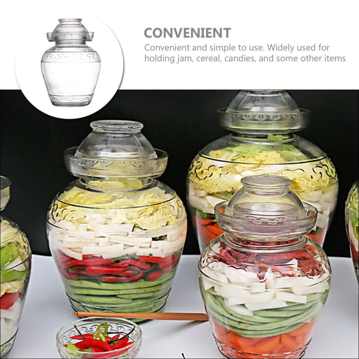 Küchenfermentierglas 2,5l aus Glas mit Dichtem Deckel Praktischer Gärbehälter für Gemüse und Essiggurken zum Fermentieren im Haushalt