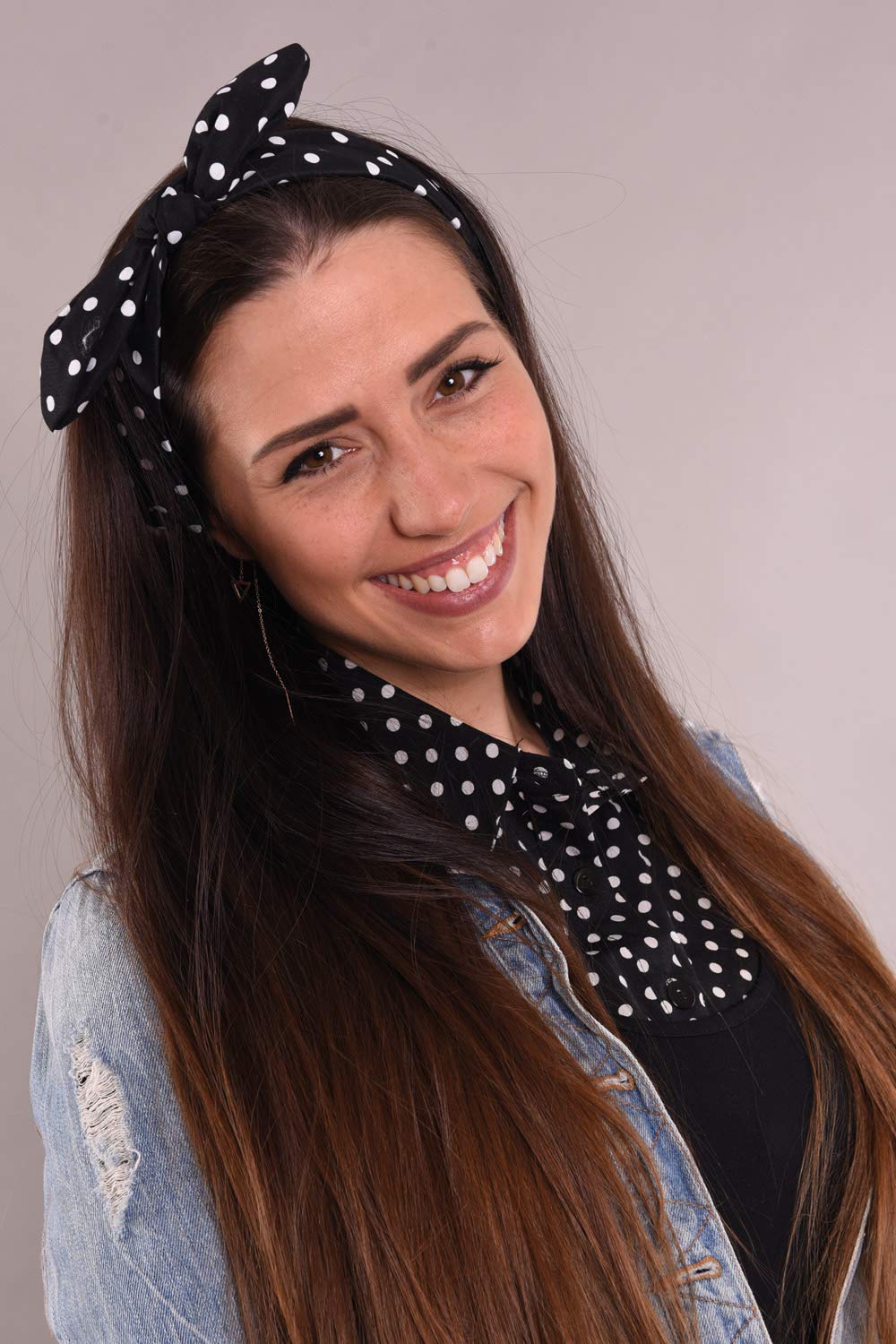 styleBREAKER women hairband with polka dots pattern, flexible bow and elastic, hairband, headband, pin-up - Image 3