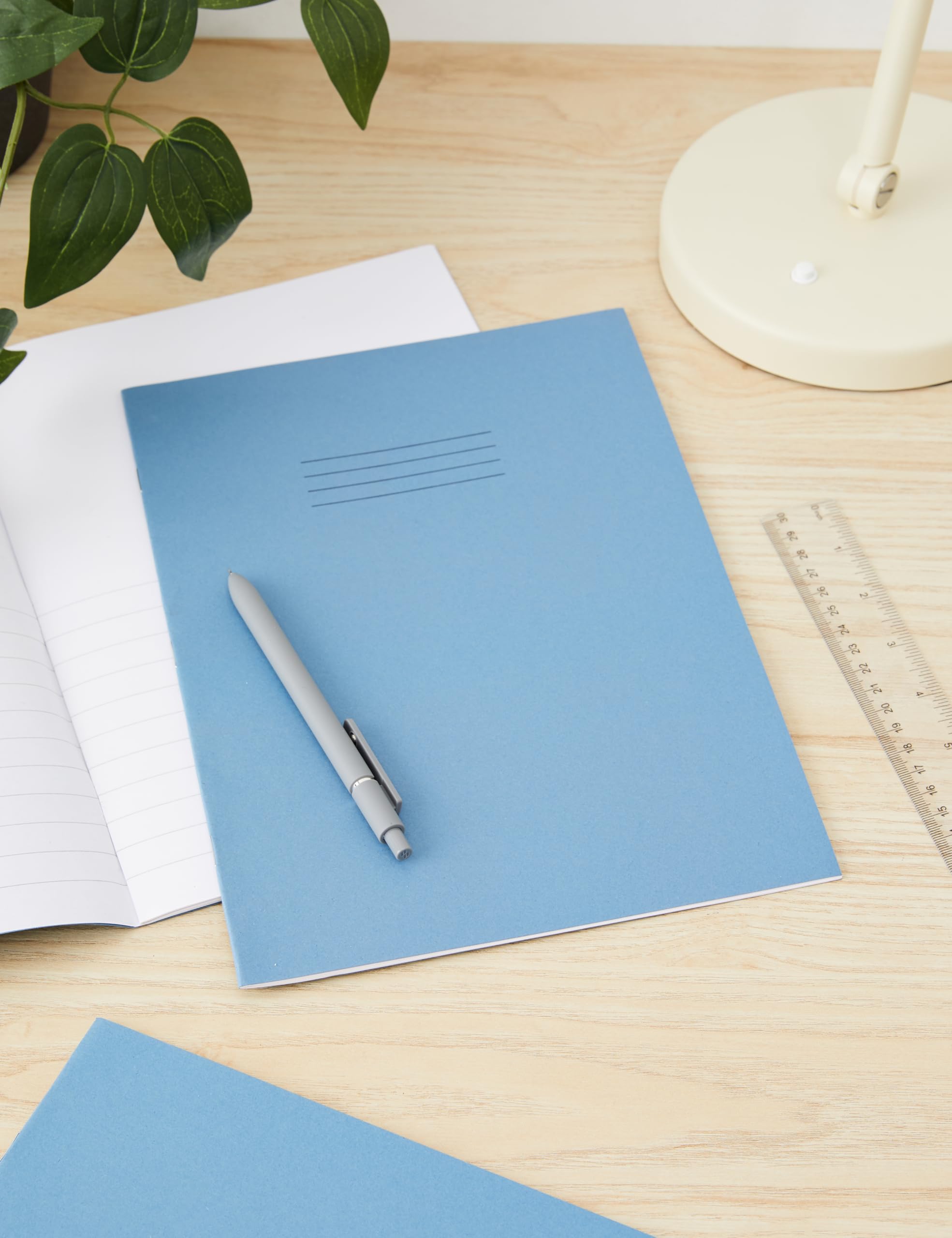 Rhino A4 Exercise Book 80 Page 7mm Squares S7 Light Blue (Pack 50