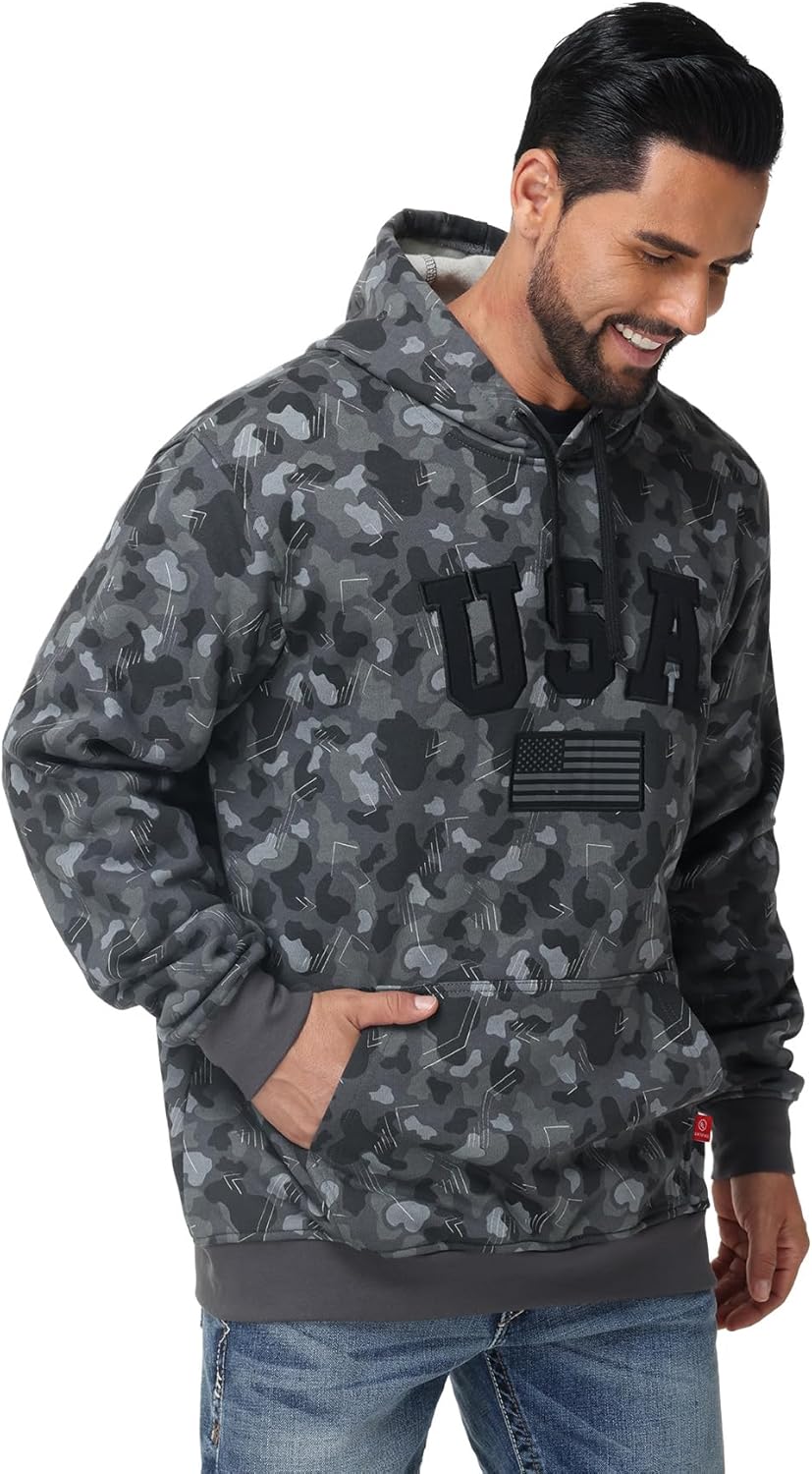 FR Men's Flame Resistant Heavyweight Fleece Zip-Front 10.5OZ Hooded Sweatshirt FR Hoodie for Men - Image 2