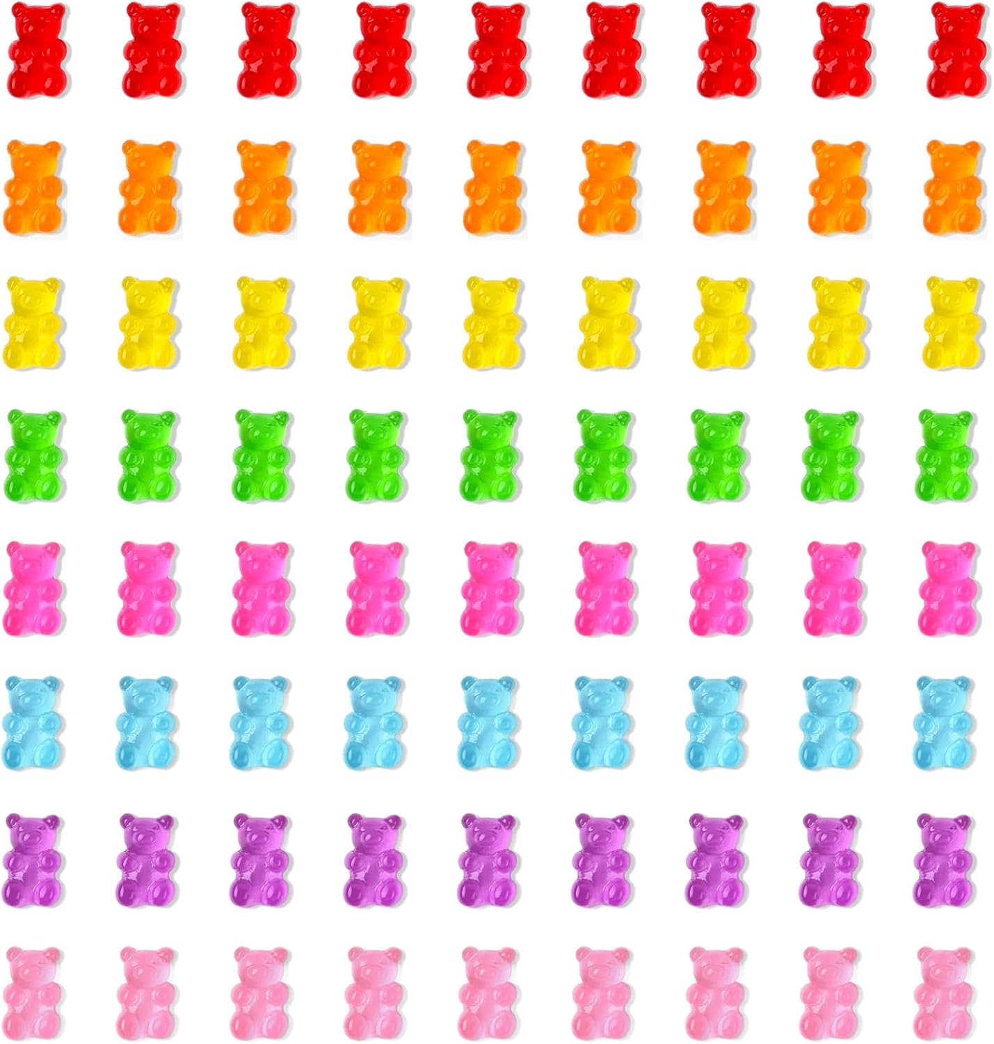300PCS Mini 3D Gummy Bear Nail Charms, Colorful Tiny Transparent Bear Resin Studs for Nails, 6MM Kawaii Resin Charms for Nail Art Scrapbooking DIY Crafts Decoration Accessories