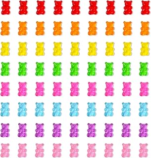 300PCS Mini 3D Gummy Bear Nail Charms, Colorful Tiny Transparent Bear Resin Studs for Nails, 6MM Kawaii Resin Charms for Nail Art Scrapbooking DIY Crafts Decoration Accessories