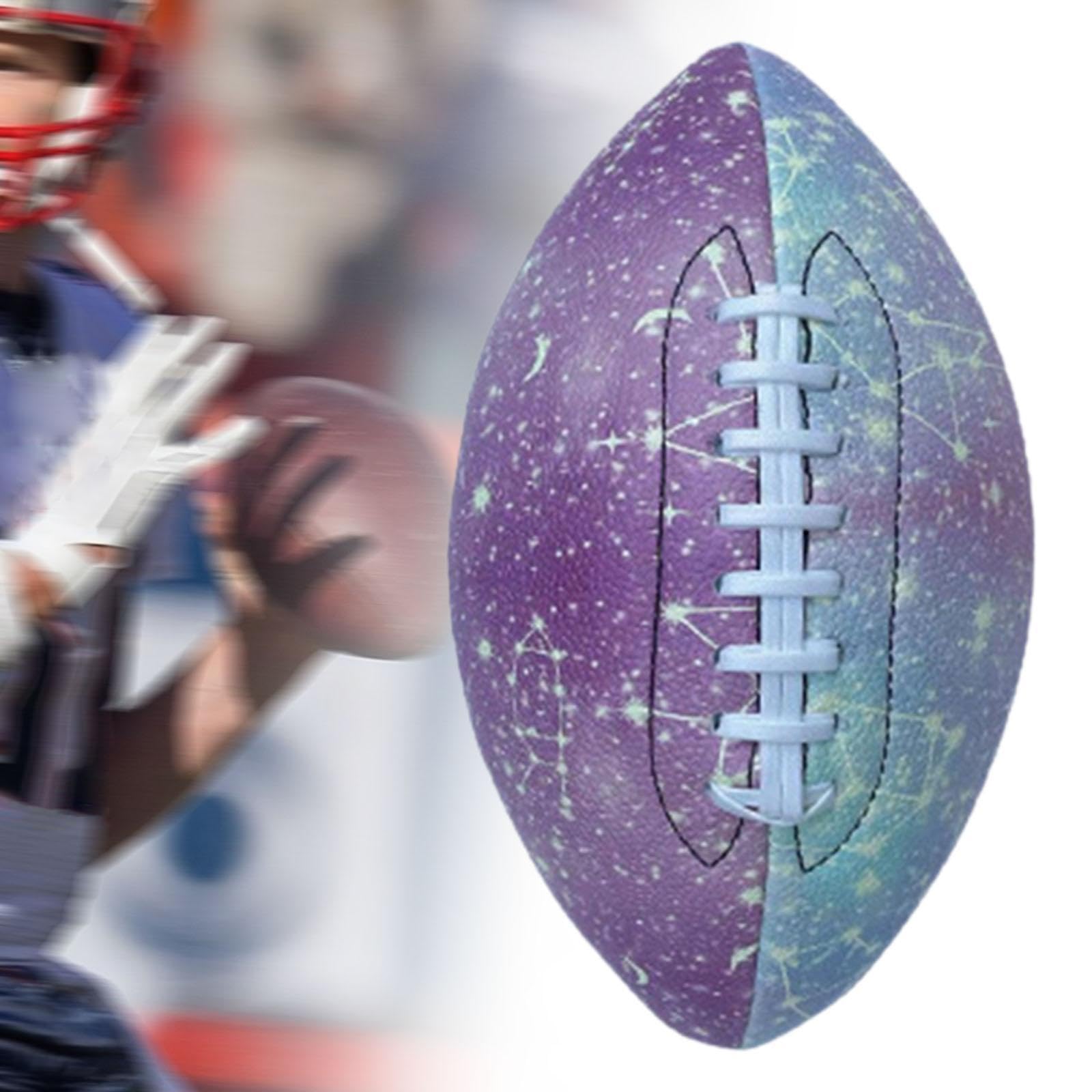 Balón de Rugby Luminoso Resistente Confeccionado en Caucho Flexible con Superficie Antideslizante Y Costura de Precisión Portátil para Entrenamiento D