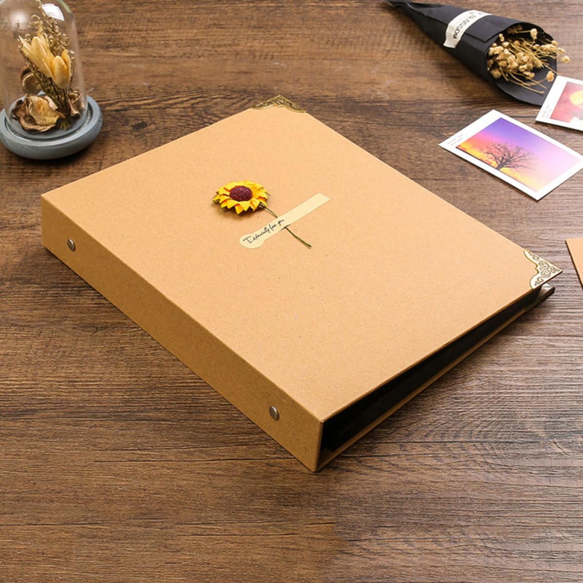 Artibetter Álbum de Fotos Retro Hecho a Mano de Papel Kraft, 30 Páginas para Pegar y Escribir, Adecuado para Cumpleaños y Bodas Estilo Vintage y Diseño Ligero