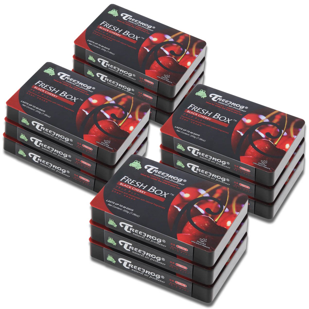Auto DynastyPack of 12 TreeFrog Xtreme Fresh Under-The-Car Natural Air Freshener (Black Cherry Scented)