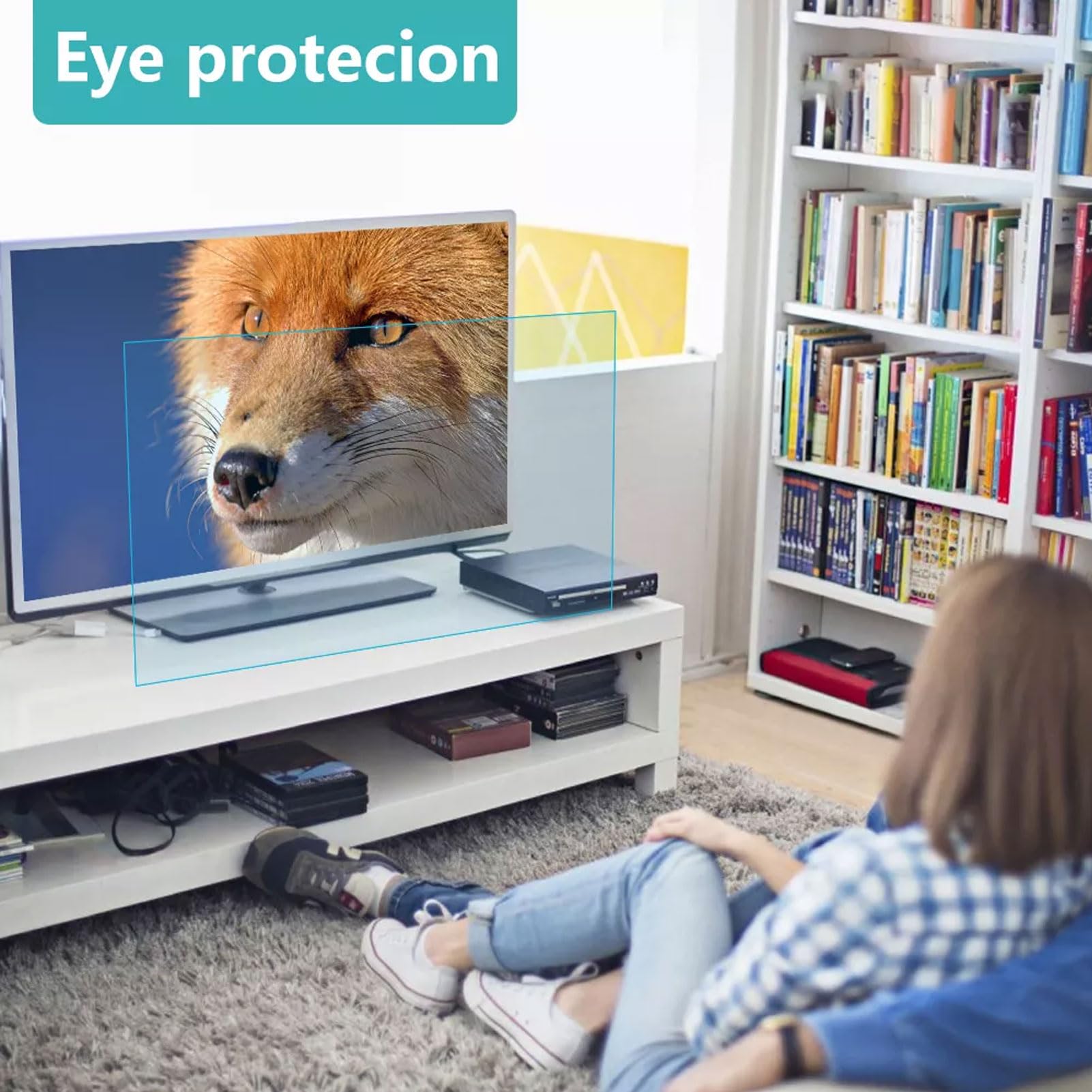 43-55 Pulgadas Película Antirreflejos para TV Protector de Pantalla, Antiarañazos 43/46/50/55 Pulgadas, Filtro de Luz Azul Que Reduce La Fatiga Ocular, Mate,43in942x529mm