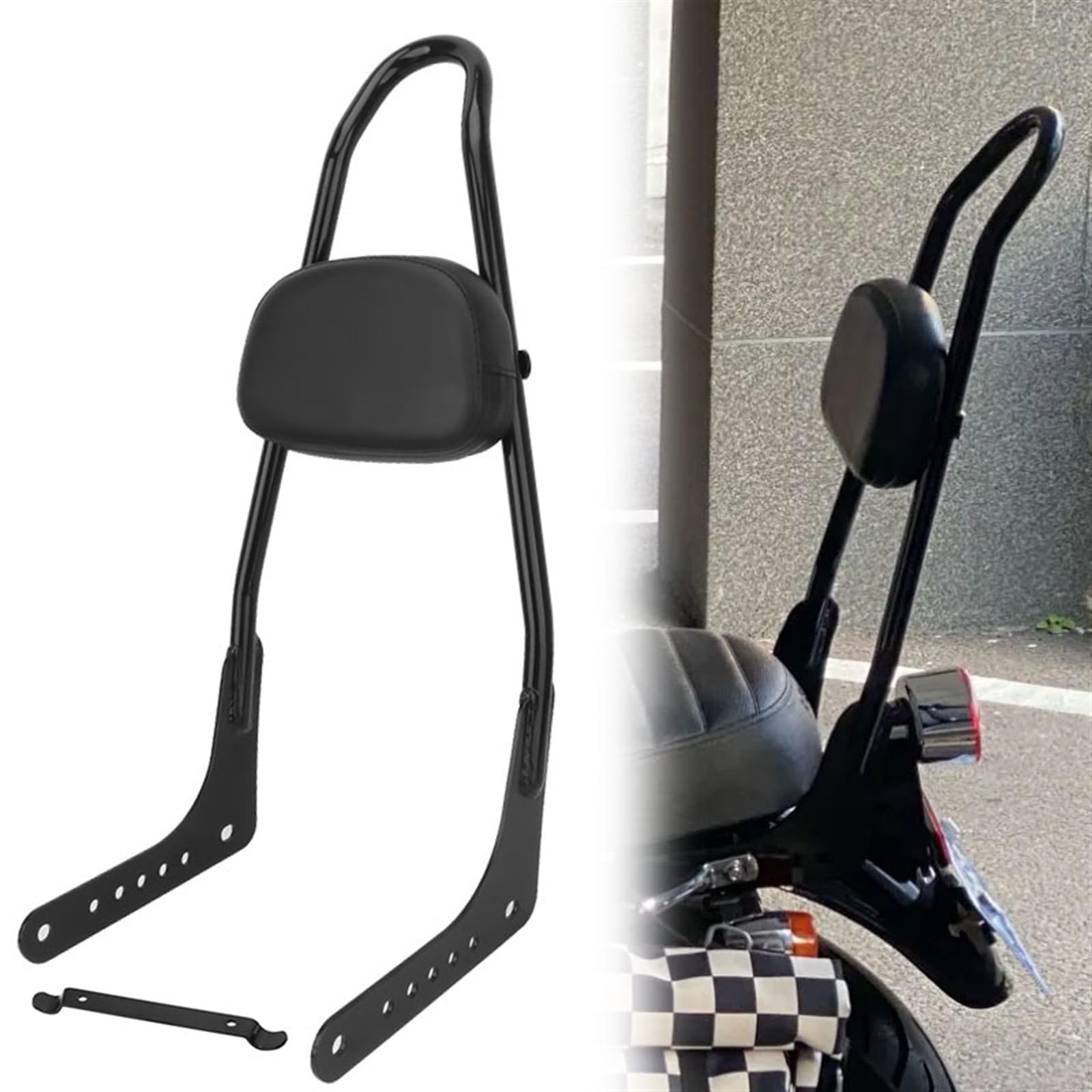 Moto Nero Sissy Bar Passeggero Schienale Pad per H&Arley Softail Low Rider Fat Boy Street Bob Breakout 2018-2020 2019