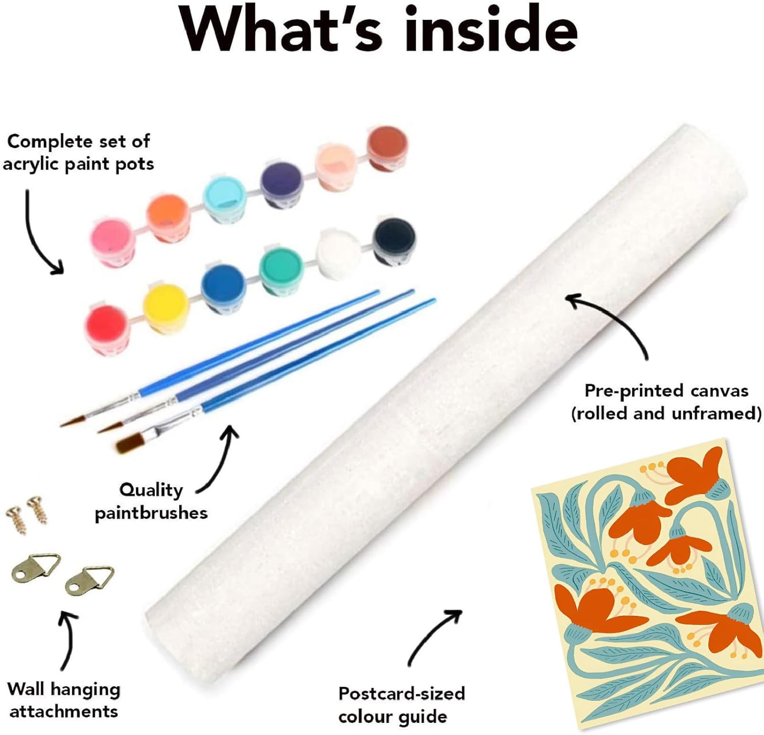 Clendo 6 Packs Paint by Numbers Kit for Adults, Easy Flowers Adult Paint by Number Kits on Canvas Without Frame, Abstract Floral Oil Painting for Home Decor Gift 8” W x 12”L