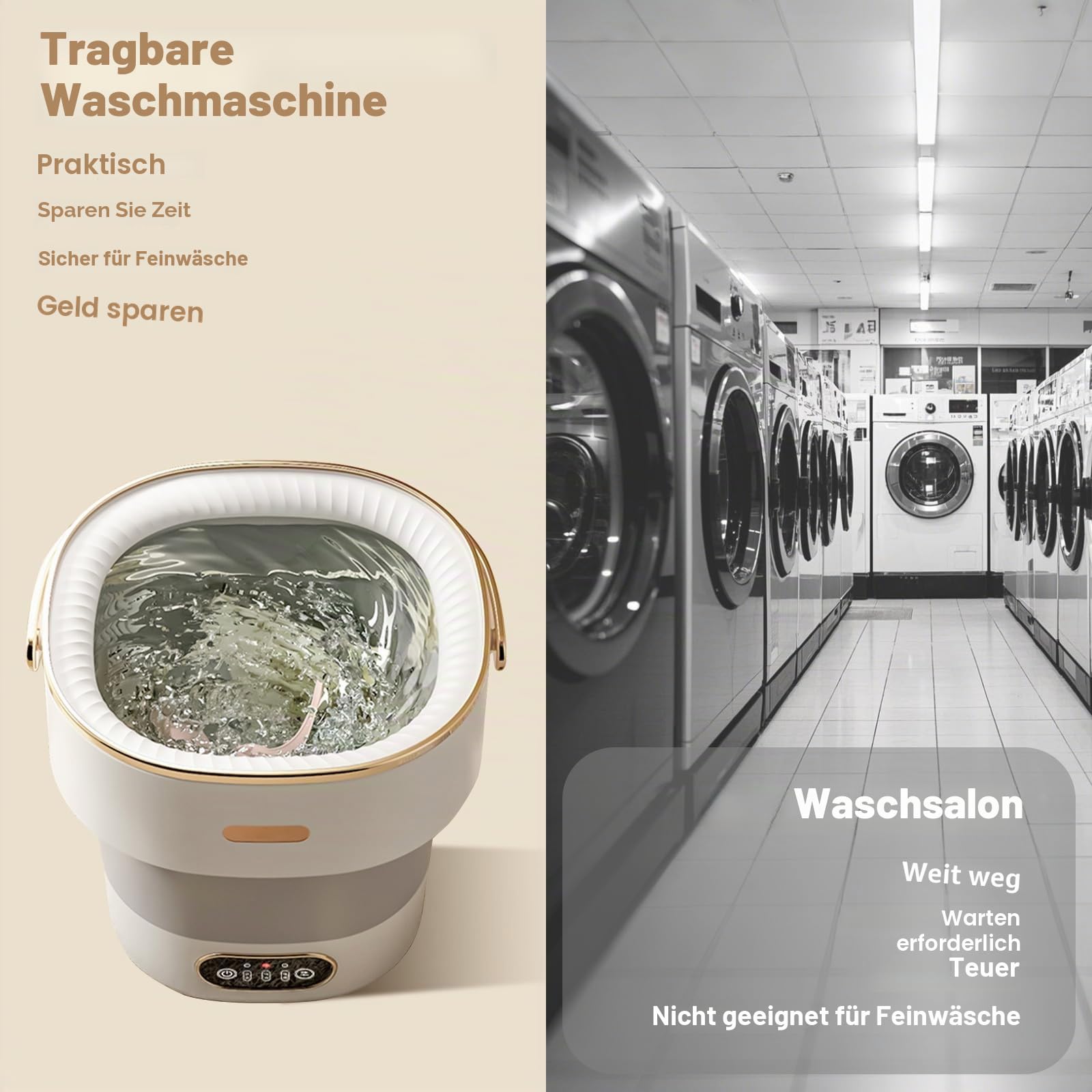 Faltbare Waschmaschine Mit Schleuder, 15L Vollautomatische Waschmaschine Mit 3 Reinigungsmodi, Tourenwagen Camping Mobile Waschmaschine für Socken Unterwäsche Babykleidung,Grau