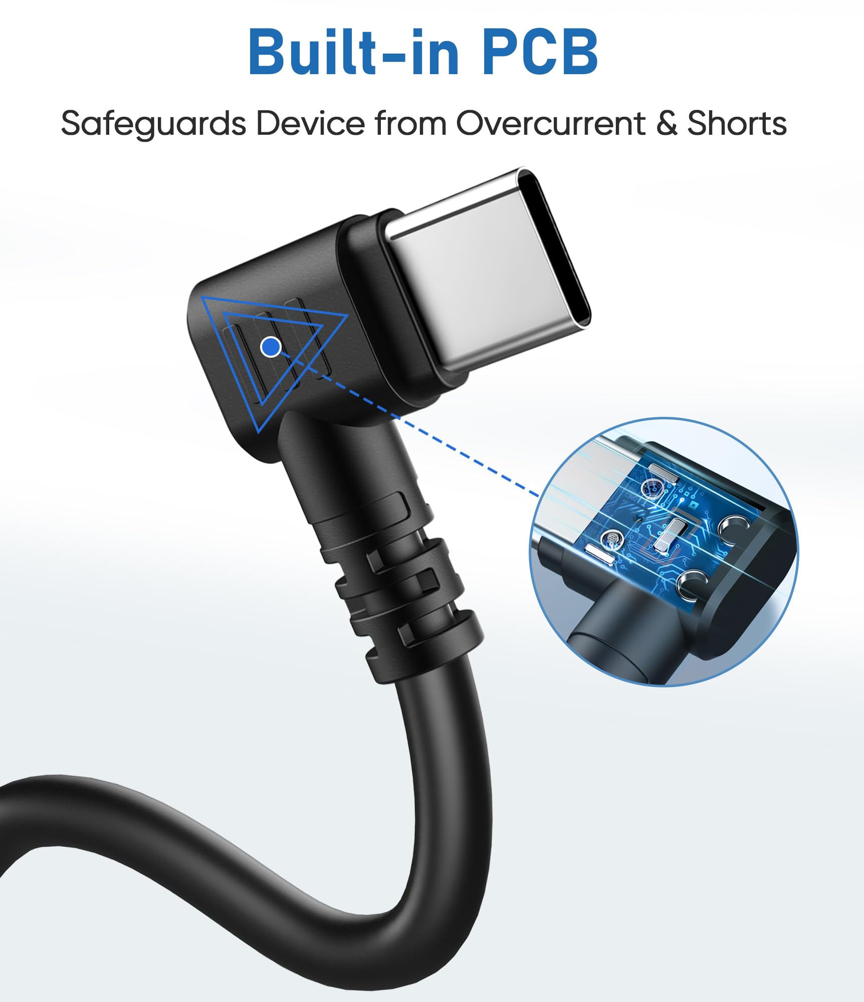 Dashcam-Netzkabel, USB-C auf USB-C-Dashcam-Ladekabel, dickeres geschirmtes Spiegelkamera-Ladekabel, 90 Grad Typ C, Ersatznetzkabel, Auto-Dashcam-Netzadapter, 3 m
