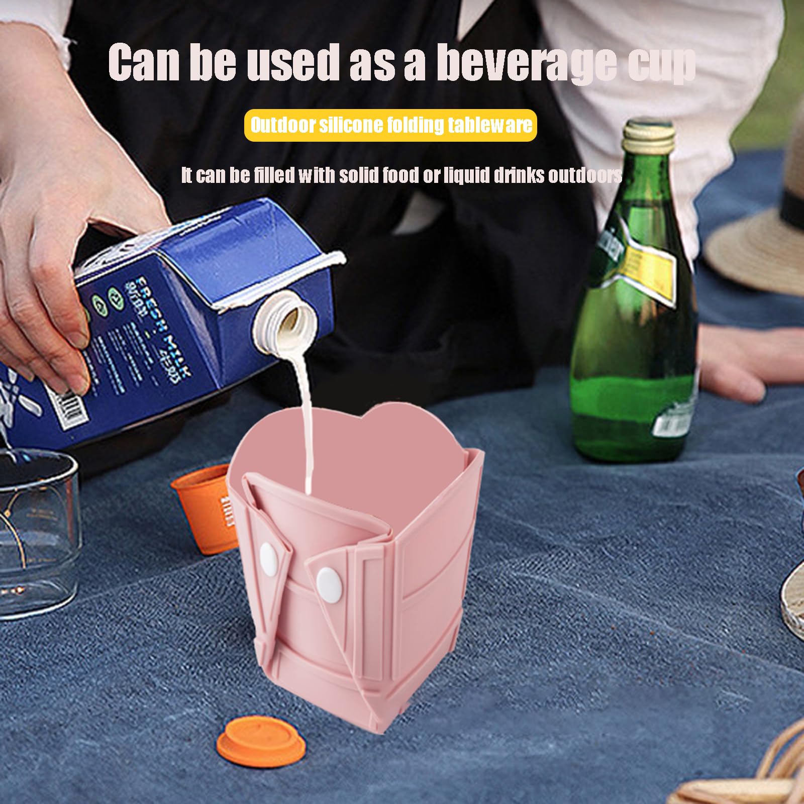 RoseFlower Collapsible Bowl, Portable Customizable Shapes Silicone Collapsible Bowls for Camping Foldable into a Bowl, Plate - Image 3