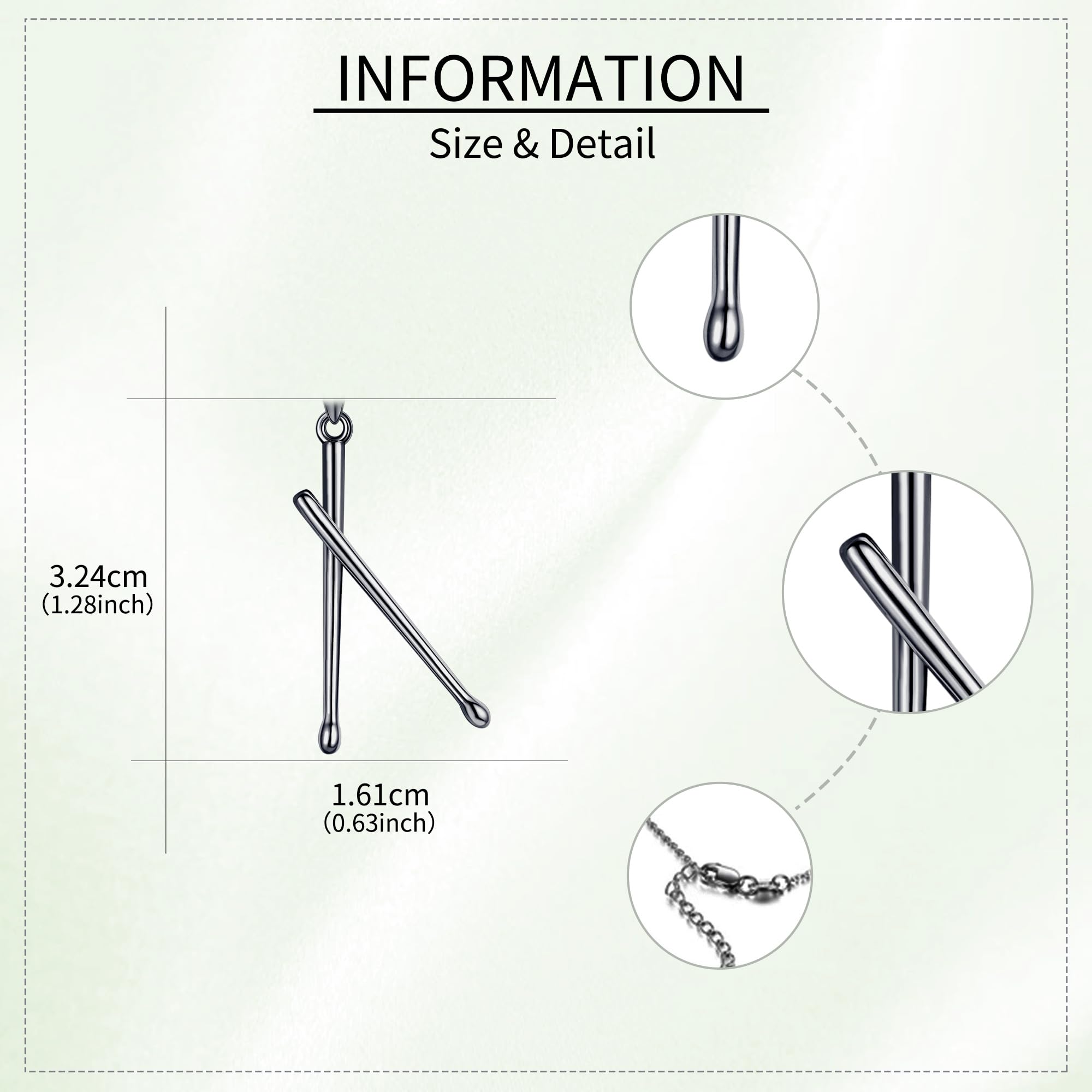 DAYLINLOVE Drumstick-Halskette 925er Sterlingsilber Drumstick-Anhänger Halsketten Geschenke für Schlagzeuger Einzigartiger Schmuck für Frauen, Männer und Musikliebhaber