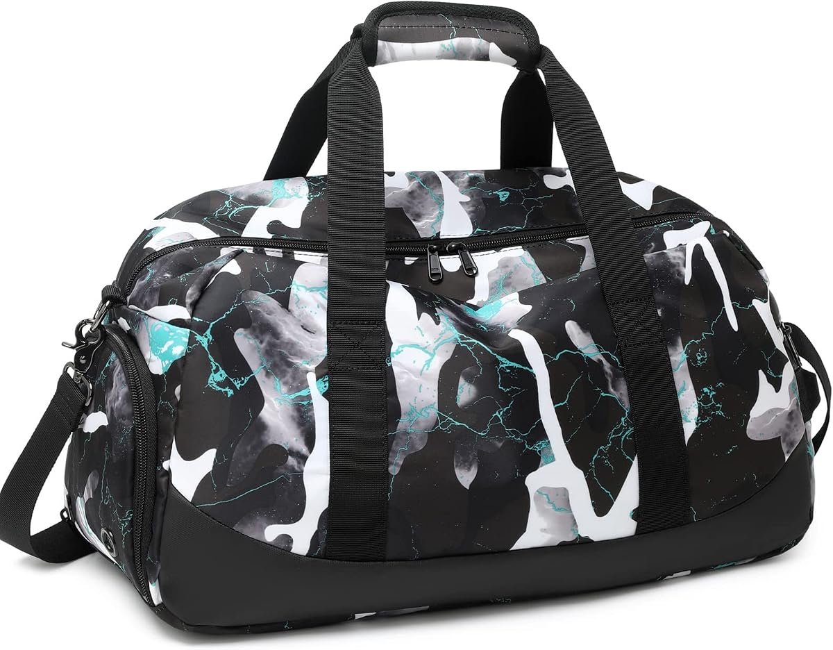 Bolsa de lona para la noche para niños, bolsa de gimnasio deportiva para niños con compartimento para zapatos y bolsillo húmedo, bolsa de gimnasia para adolescentes, bolsa de viaje para llevar en el fin de semana
