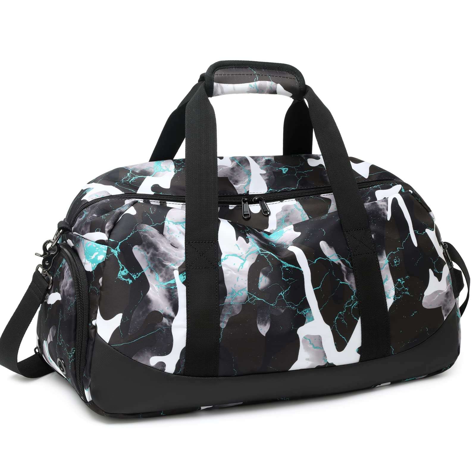 Kids Overnight Duffle Bag Boys Sports Gym Bag with Shoe Compartment & Wet Pocket Teens Gymnastics Bag Carry On Weekender Travel Bag