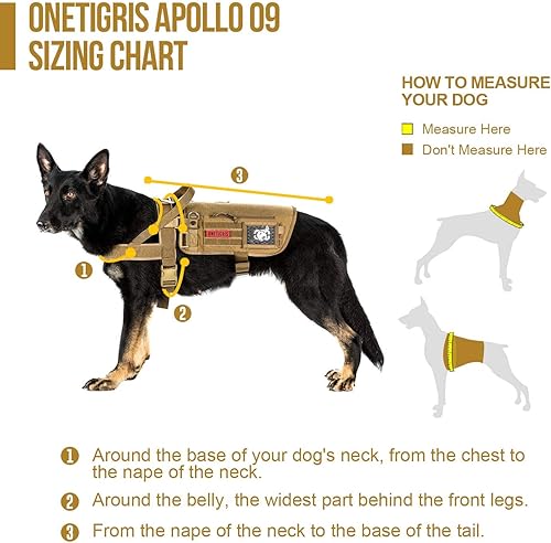 Miniatura 7 de OneTigris Arnés para perro de servicio, arnés sin tirones, ajustable, cómodo, chaleco para mascotas, arnés para caminar al aire libre (negro,