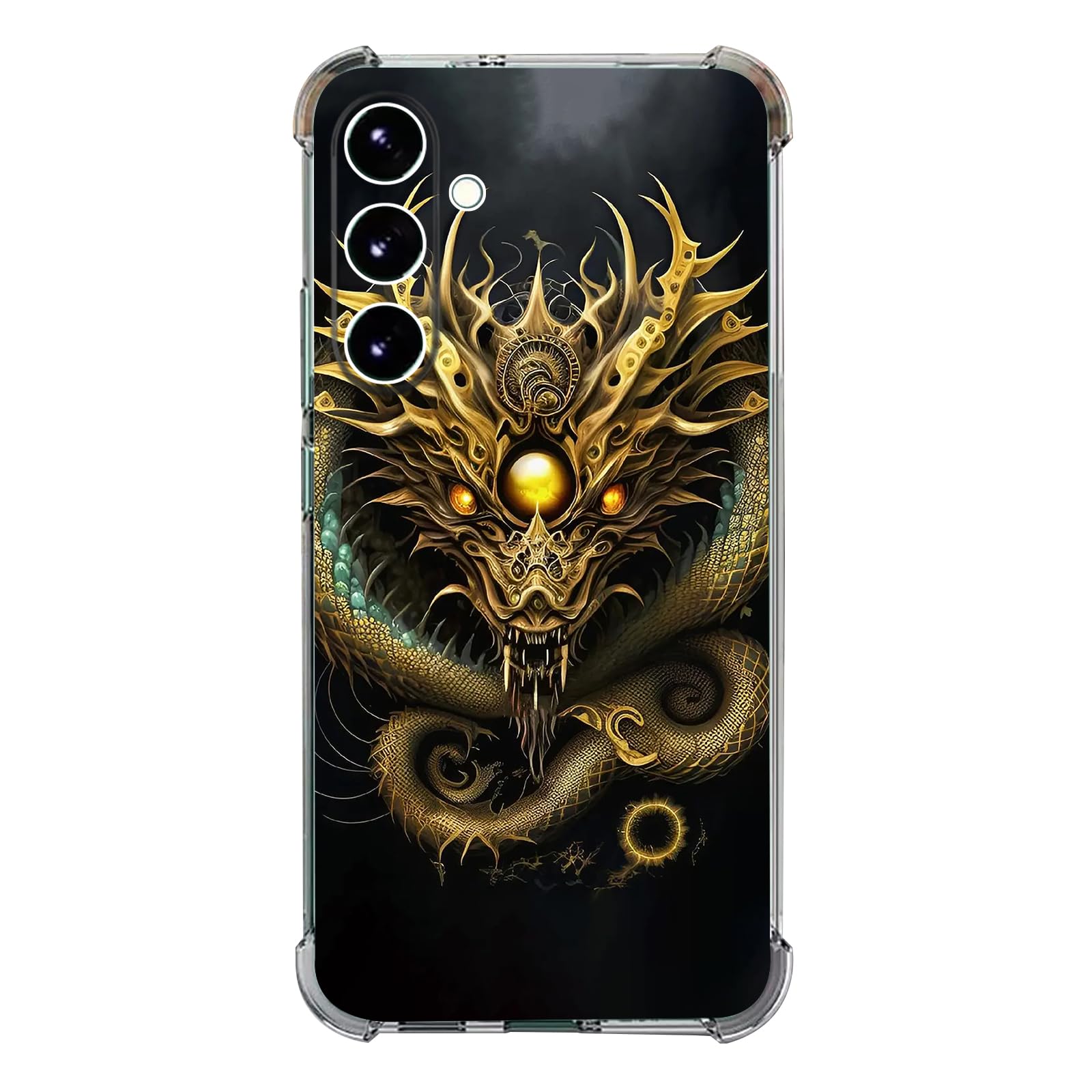 Beaucov Case for Samsung Galaxy A16 5G,Golden Dragon with Ball Drop Protection Shockproof Case TPU Full Body Protective Scratch-Resistant Cover for