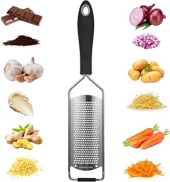 for Parmesan Cheese Graters for Kitchen with Handle,Zester Grater Tool,Stainless Steel Hand Grater with Handle,Food Graters for Kitchen Lemon Ginger Garlic Chocolate Flat Zester