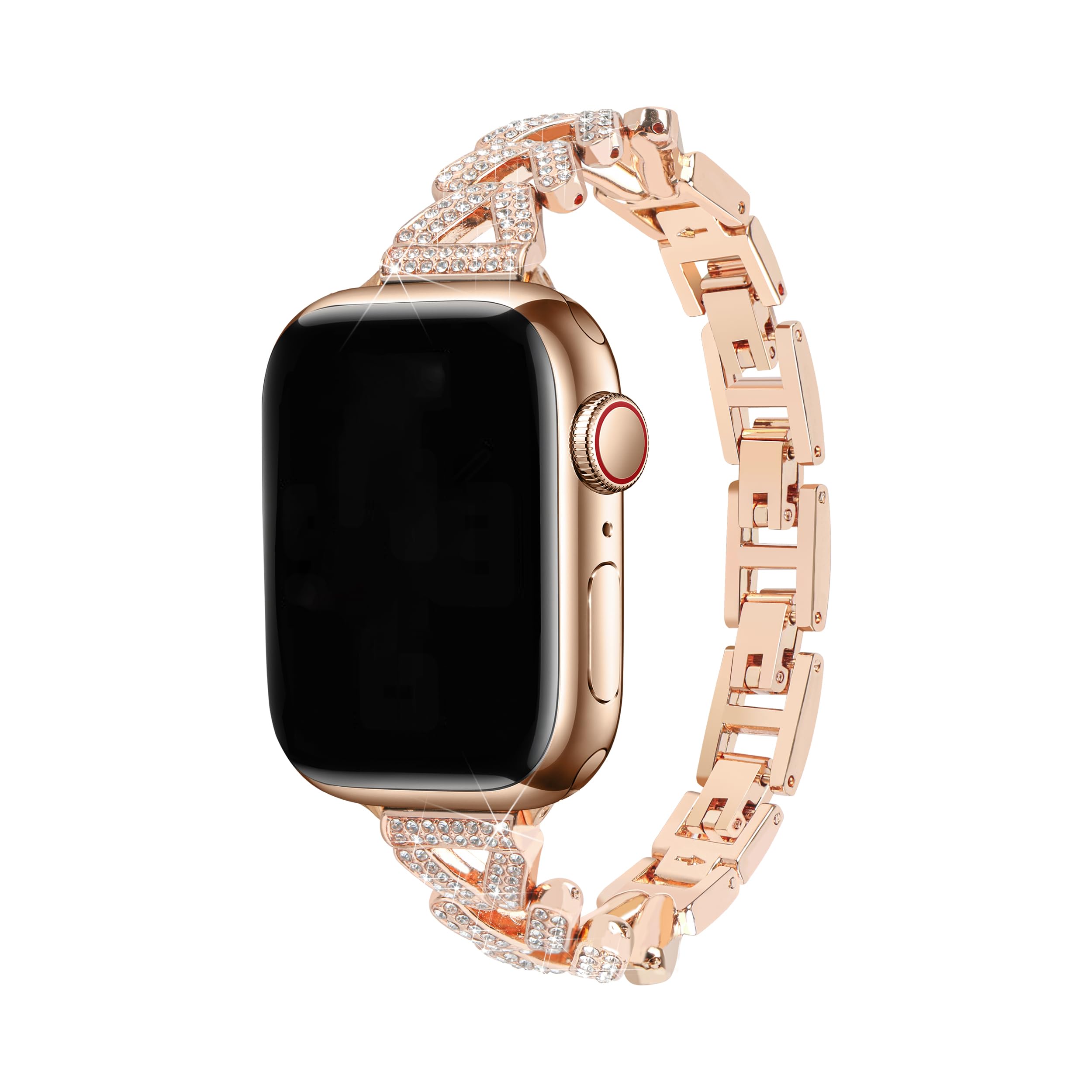 Metallarmband Kompatibel mit Apple Watch 41mm Roségold, Glit