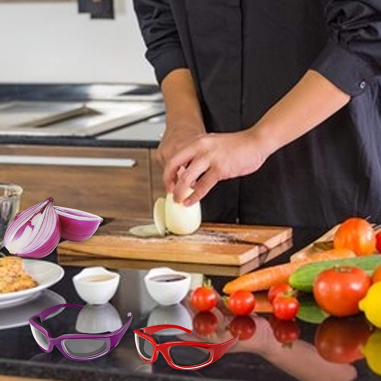 Uр Tо 40% оƒƒ 5 Pairs Onion Glasses,Onion Goggles Glasses,Anti-Fog No-Tears,Kitchen Onion Glasses with Inside Sponge for Cutting and Cooking for Women Men Cleaning Kitchen