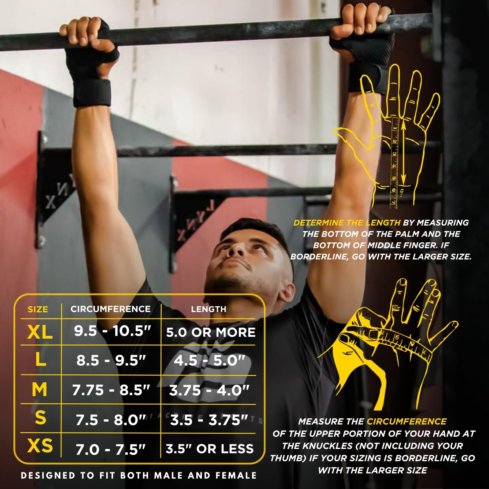 Guantes para levantamiento de pesas, transpirables, con muñequeras, protección completa de la palma, agarre extraIdeales para dominadas, entrenamientos de cross, fitness, entrenamiento diarios y levantamiento de pesas.Unisex.