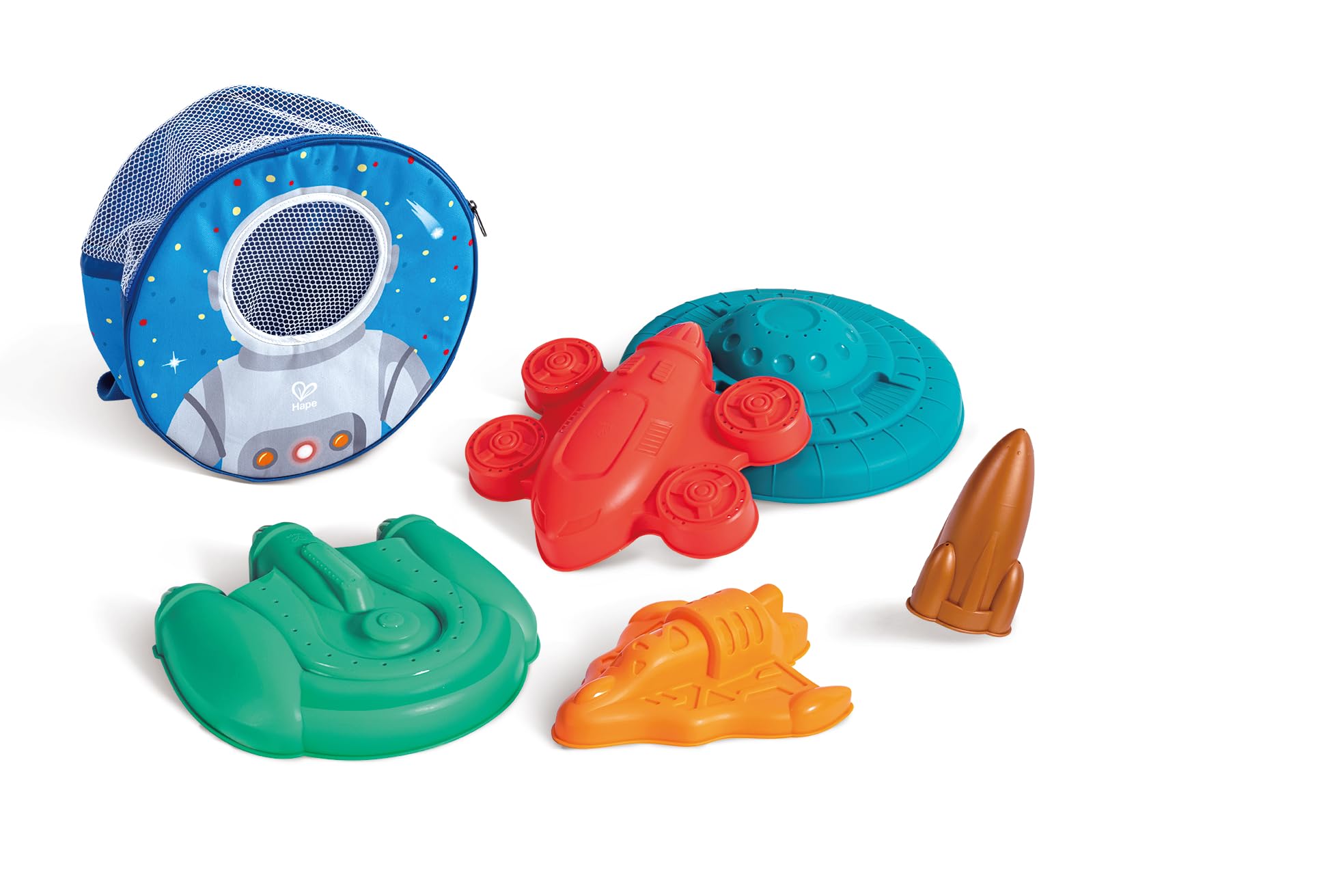 Hape Set di Giocattoli Astronave di Ricerca, Giocattolo di Sabbia, per Bambini a Partire dai 18 Mesi di età