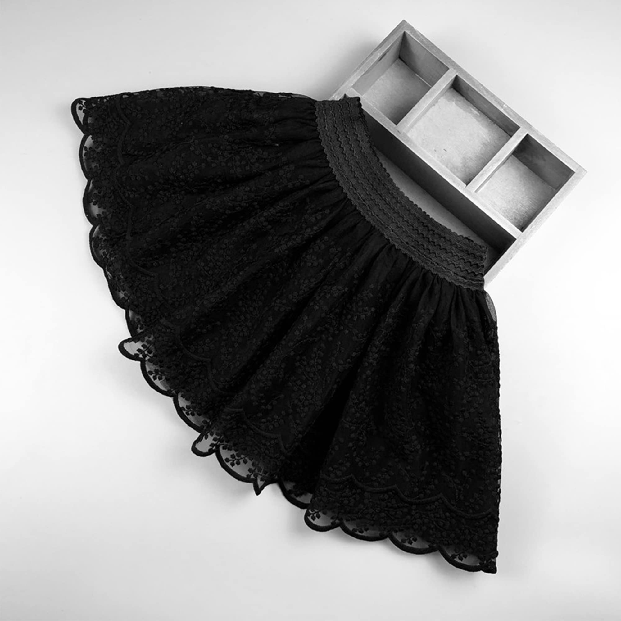 Bebé Niñas Pequeñas Niñas Falda Tutu Falda Princesa de Encaje Falda Tutu de Ballet con Cintura Ancha Elástica Falda Corta de Moda con Bordado Floral para 2-10 años