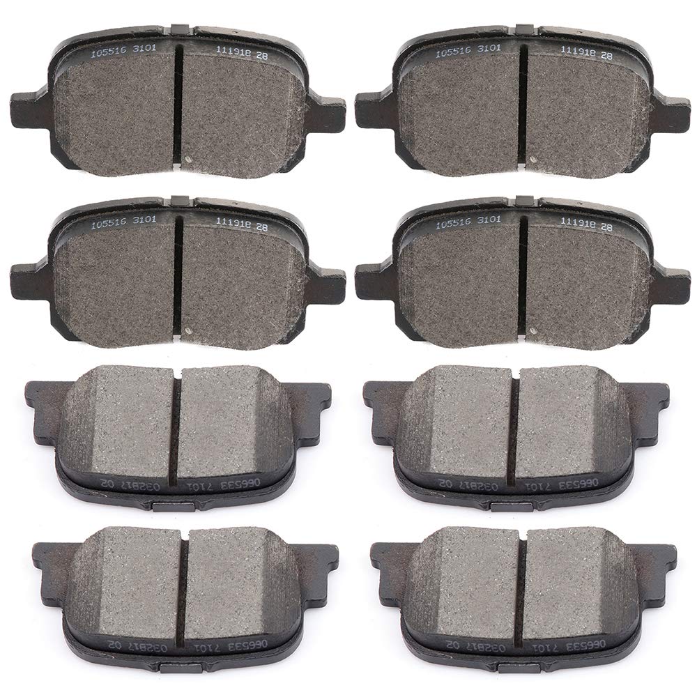 cciyu D707 D835 Front Rear Ceramic Brake Pads Kits 8pcs fit For 2000-2001 For Lexus ES300,2000-2001 For Toyota For Camry