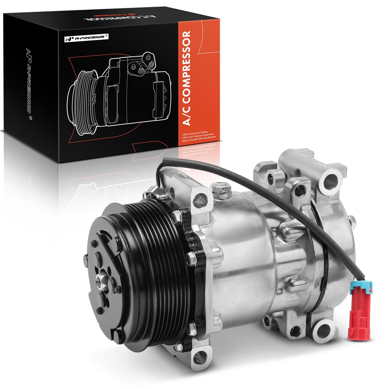 A-Premium Air Conditioner AC Compressor with Clutch Compatible with Chevrolet C6500 Kodiak/C8500 2003-2009 & GMC C6500/C7500 Topkick 2003-2009 & Isuzu HTR/HVR 2005-2008, HXR 2006-2006, 7.2L 7.8L