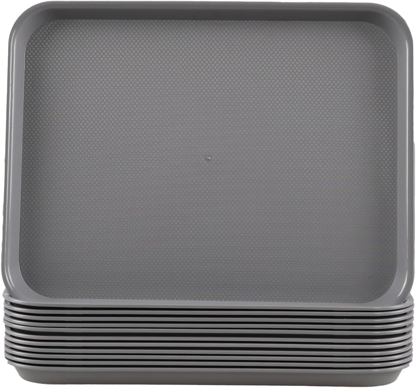Plastic Fast Food Serving Tray, 12 Pack Restaurant Trays, Grey