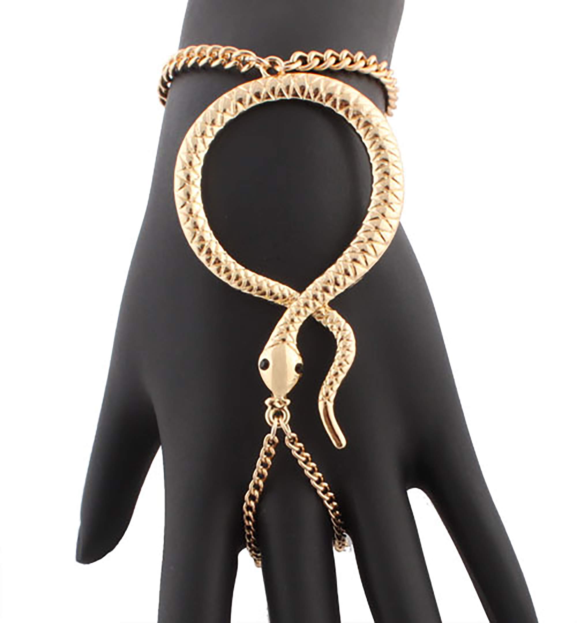 Snake Adjustable Finger Ring and Hand Chain Bracelet