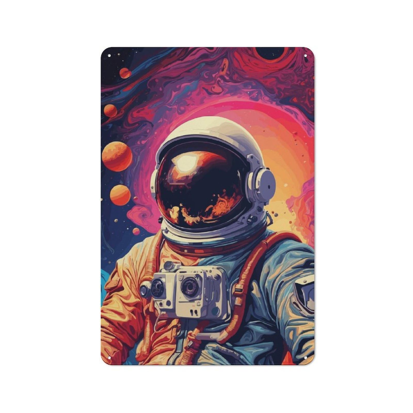 Junmoney Space Vintage Metal Sign 30X20cm For Guest Room Or Hallway, Suited To Guest Room Decorators