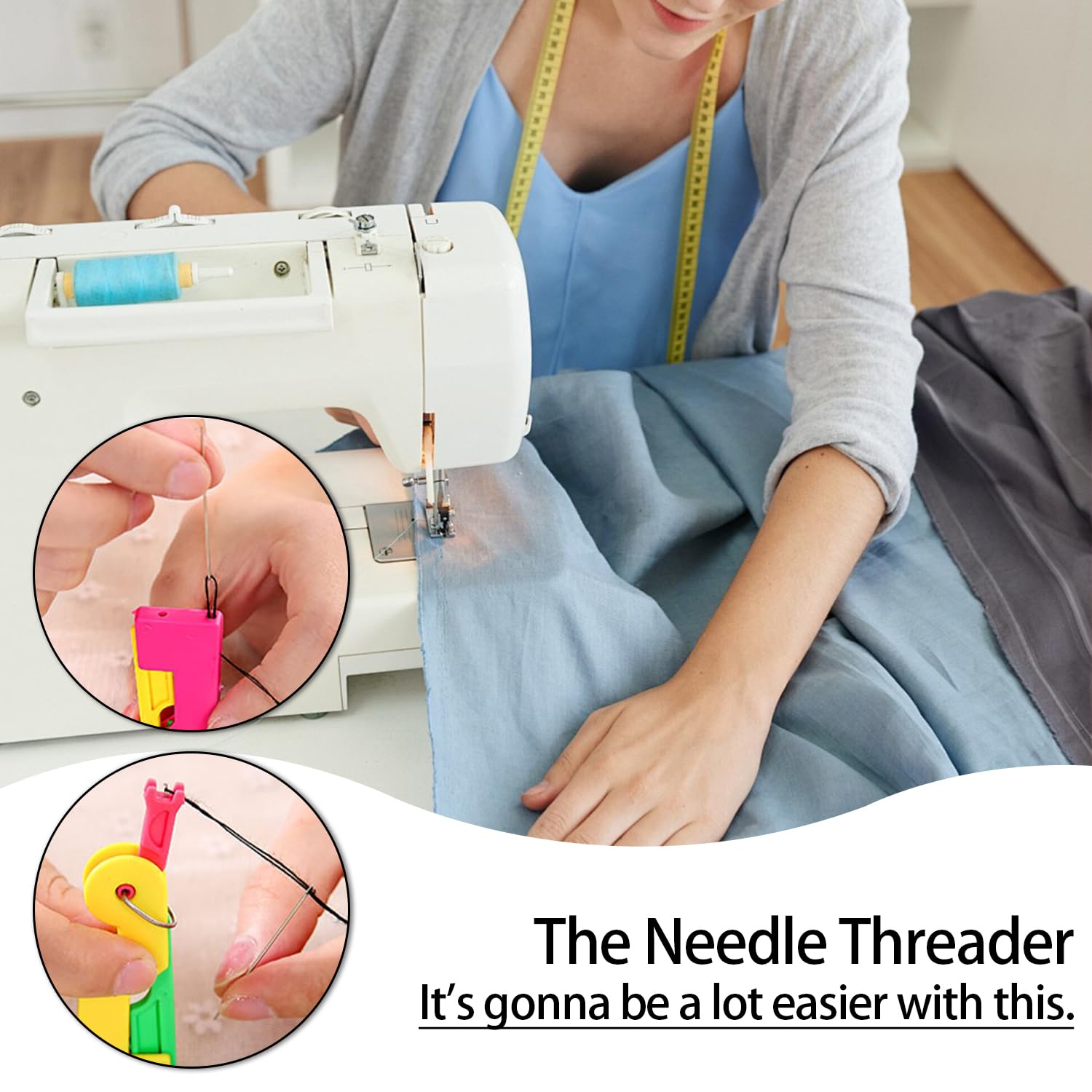 Enhebrador automático de agujas, enhebradores de agujas, enhebrador rápido para coser a mano y bricolaje para todos los entusiastas de la costura (B-6 piezas)