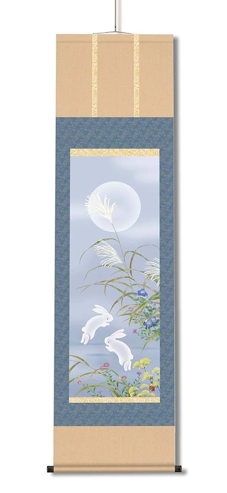 Amazon.co.jp: 【ウサギと月の掛け軸】縁起の良いお月様掛軸