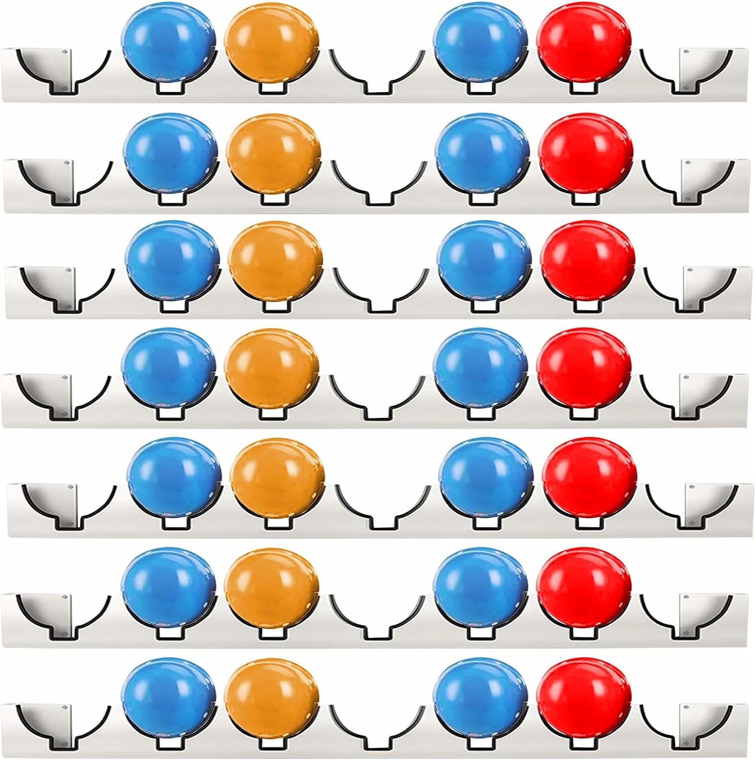 Heavy-Duty Hard Hat Rack Wall Storage - 7-Layer Helmet Organizer with Headlight Slot for Office, Workshop, Factory, Power Plant & Coal Mine - 49 Grid Safety Helmet Holder