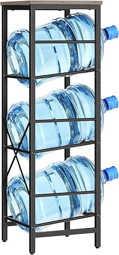 Miniatura 9 de HOOBRO Estante para jarra de agua, soporte para botella de agua, estante para jarra de agua de 5 galones, estante de almacenamiento de enfriador de