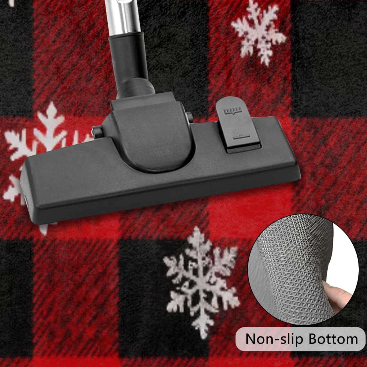 Half Round Door Mat - Indoor Outdoor Snowflake Fabric Half Circle Rug for Entryway, Bathroom, Kitchen - Washable Non-Slip Half Moon Mat with Boho Floral Vintage Design - Small Floor Mat