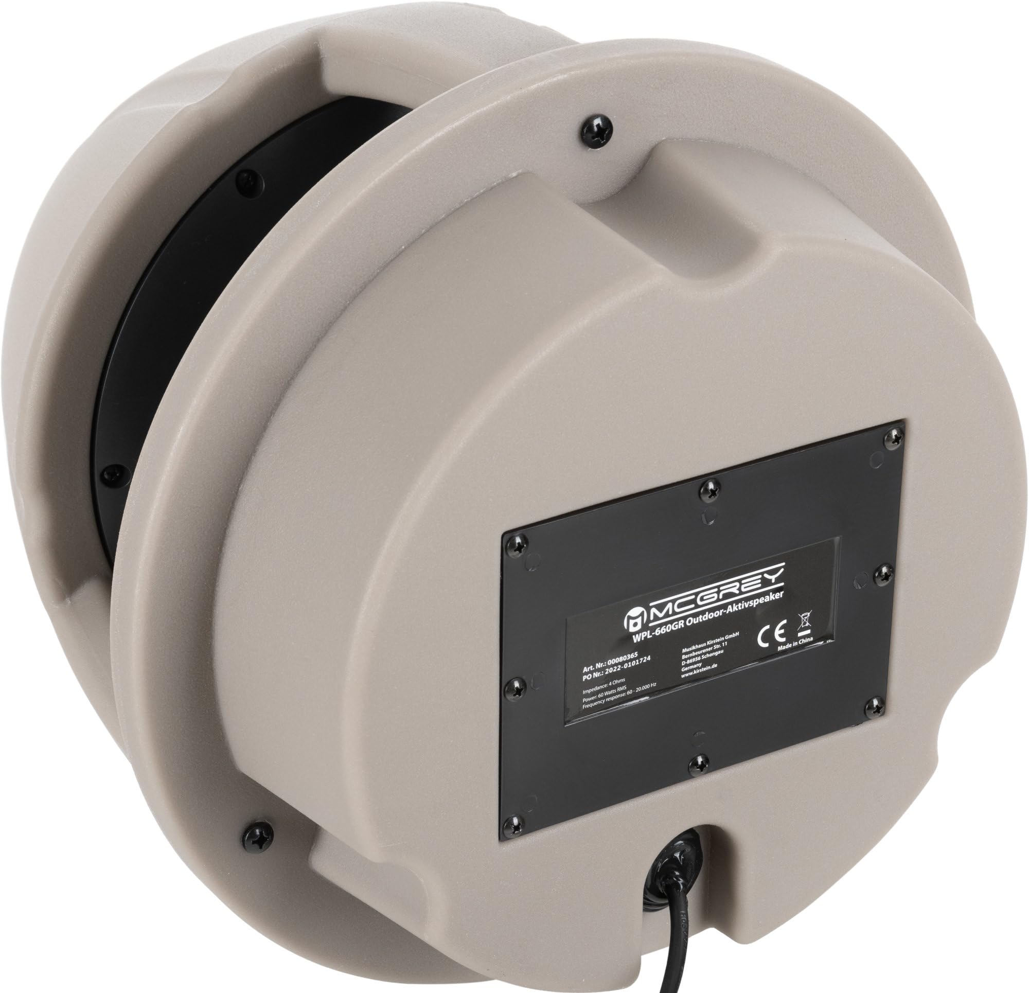 McGrey WPL-660GY BT Paire d'Enceintes Extérieures 360° - 2 Enceintes Jardin Actives 2 Voies - Portée Bluetooth® env. 10 mètres - Diffusion sonore à 360° - Résistantes à l'eau et aux UV (IP56) - Gris