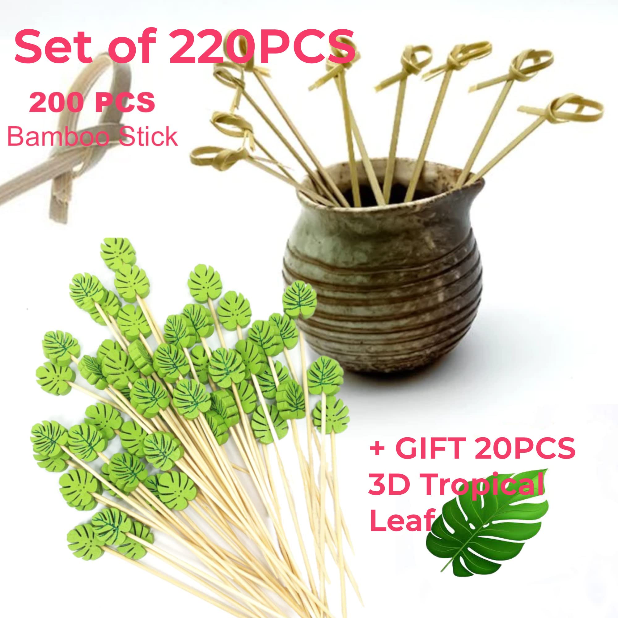 100 Stuzzicadenti Natalizi In Legno - 14 Stili Decorativi, 12cm Per Cocktail E Finger Food