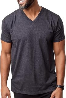 Fresh Clean Threads Men's T-Shirts V Neck Premium Basic Short Sleeve Tees - Fitted Style, Ultra Soft, Tag-Free Comfort