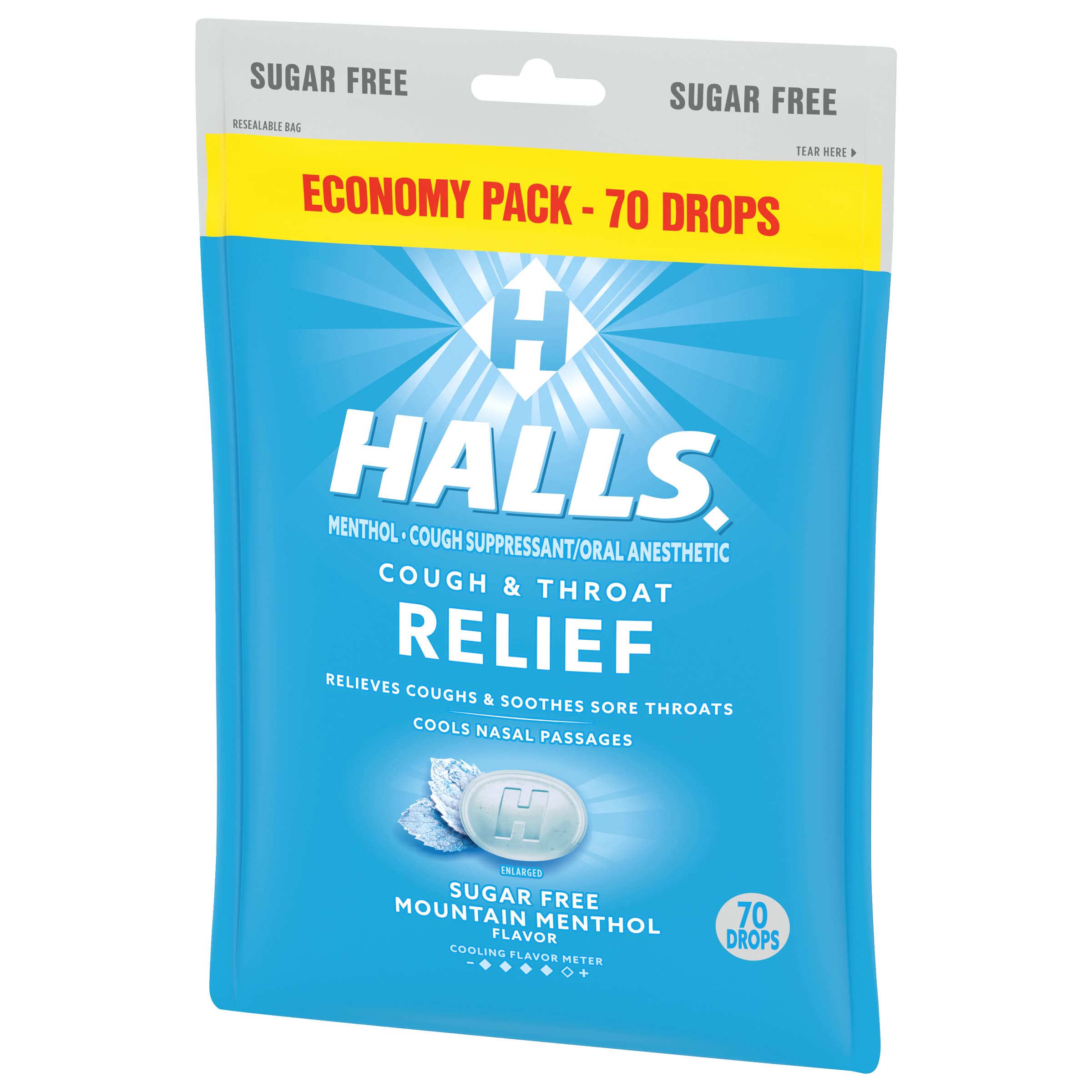 HALLS Relief Mountain Menthol Sugar Free Cough Drops, Economy Pack, 70 Drops — Amazon image 12