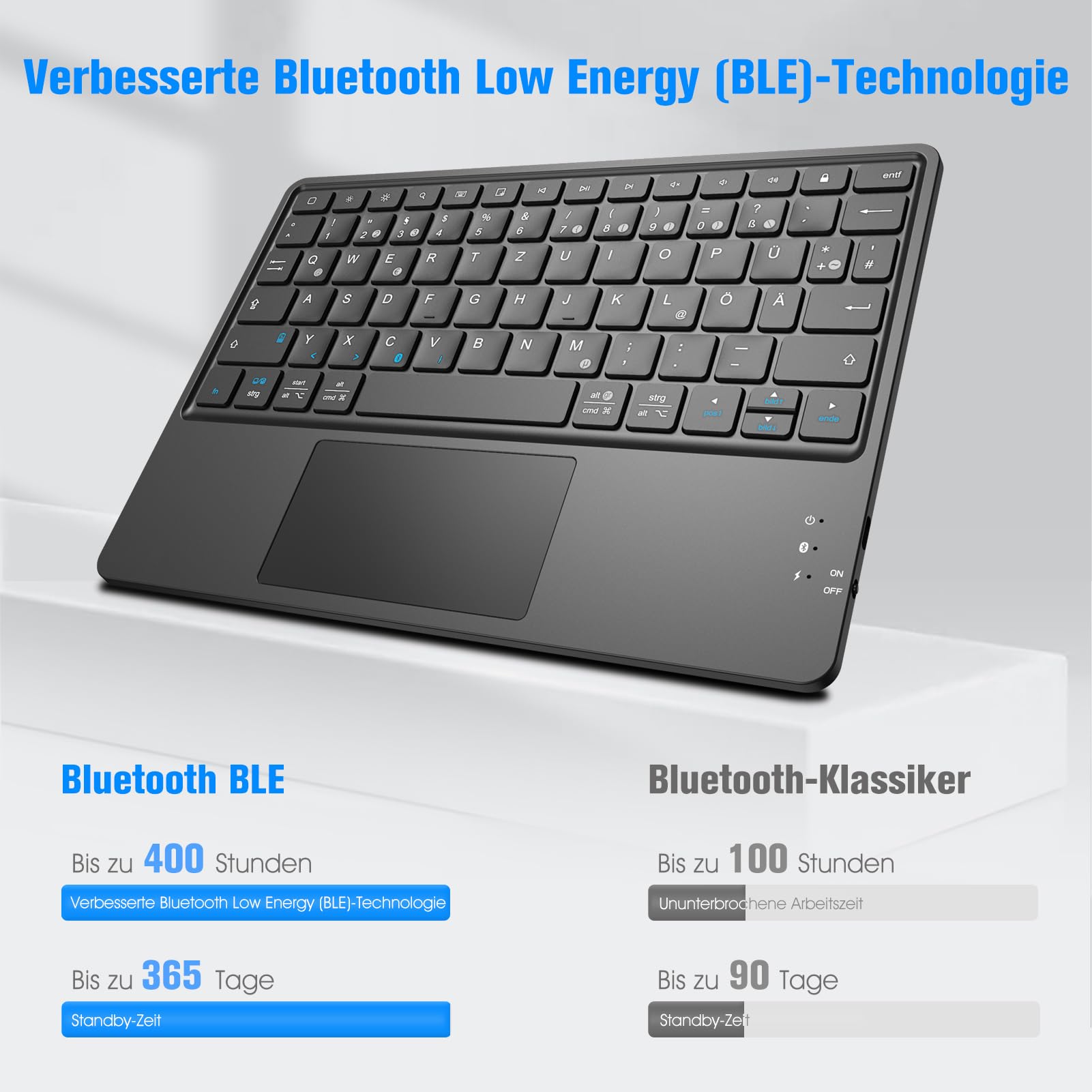 FINTIE Etui na klawiaturę do iPad 11. generacji 2025 11", iPad 10. generacji 2022 10,9" etui ochronne z magnetycznie zdejmowaną niemiecką klawiaturą i touchpadem z układem QWERTZ, granatowe