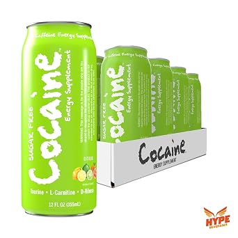 Hype Beverages Official 280mg Caffeine Energy Drink Sparkling Citrus, Sugar Free - Energy Boost with Healthy Energy Drinks with Vitamin C, B6, B12 & Antioxidants (12 Fl Oz, Pack of 12)
