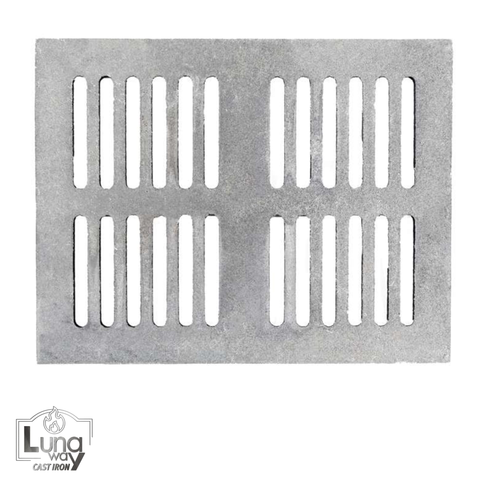 34 x 24,8 x 1 cm - Griglia in ghisa per raccolta cenere | Migliora il Tiraggio | Resistente ad Alte Temperature | Pulizia facile e sicura | Profilo centrale di rinforzo spessore 1,8 cm