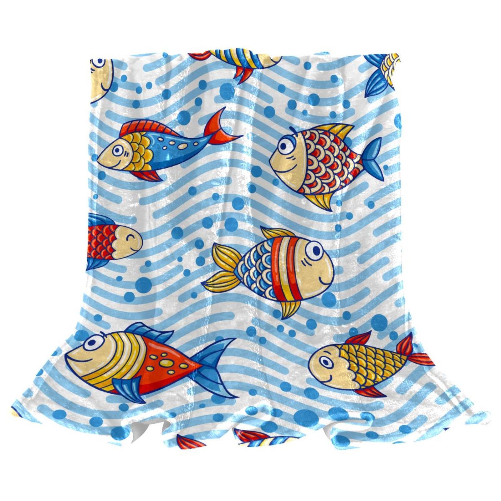 Couverture polaire poissons plaid doux à offrir pour réchauffer les lits et canapés