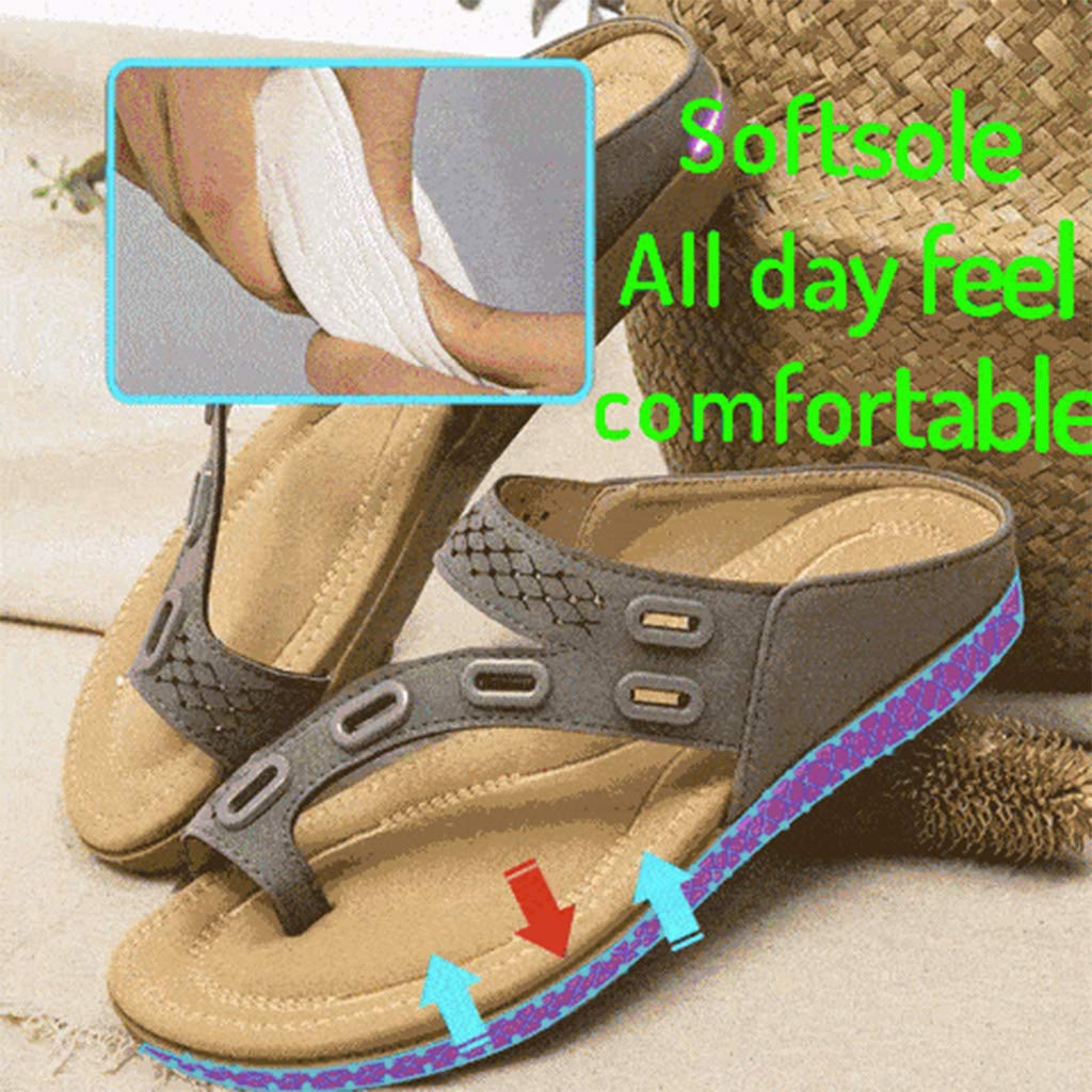 Ladies Orthopedic Comfy Premium Summer Slippers,Hollow Out Flat Heel Flip  Flop Arch Support Design for House Shoes Indoor Outdoor (Pink 10) : ...