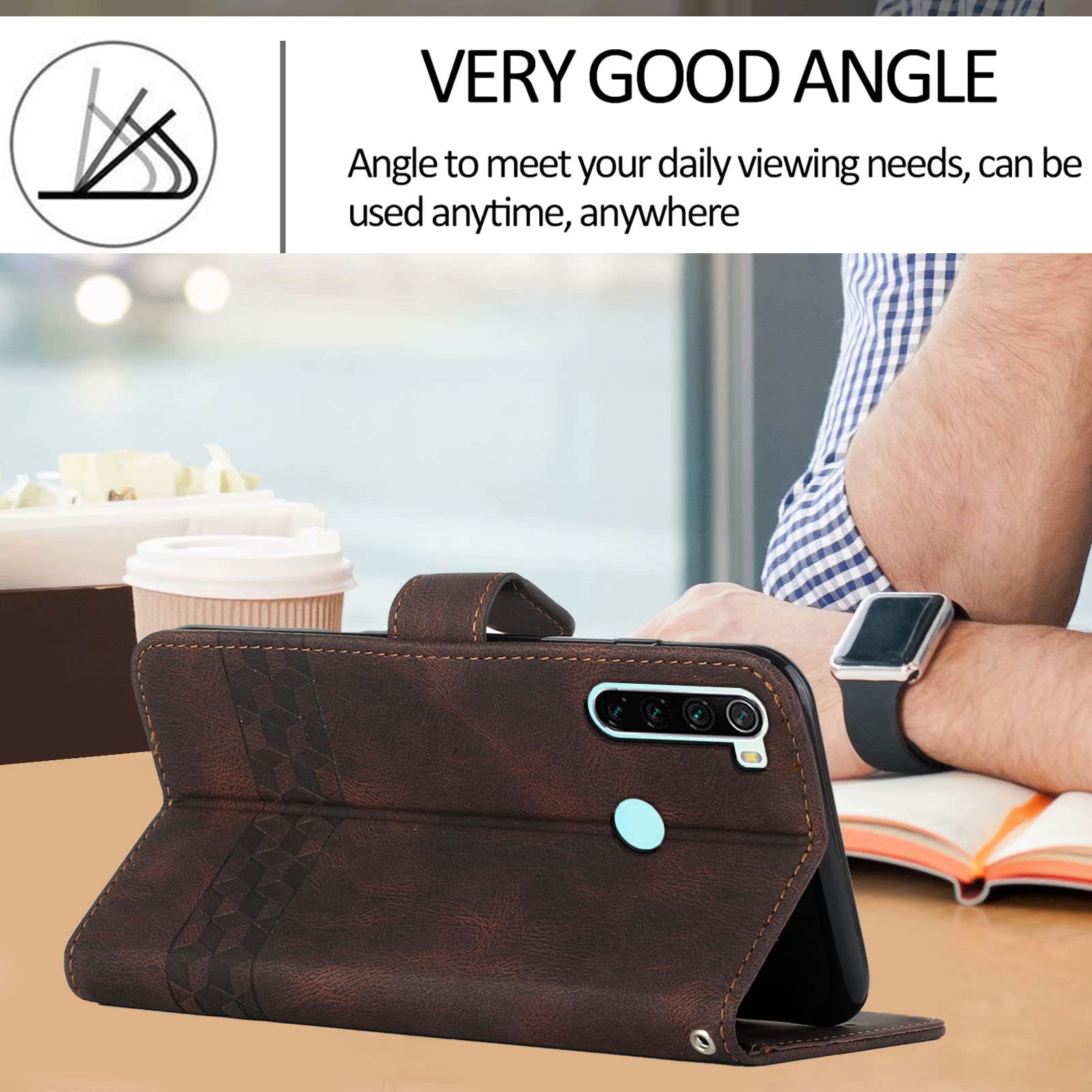 Custodia Portafoglio Momoka Per Redmi Note 4 / 4X In Pelle PU Rossa - Con Slot Carte E Supporto - 2