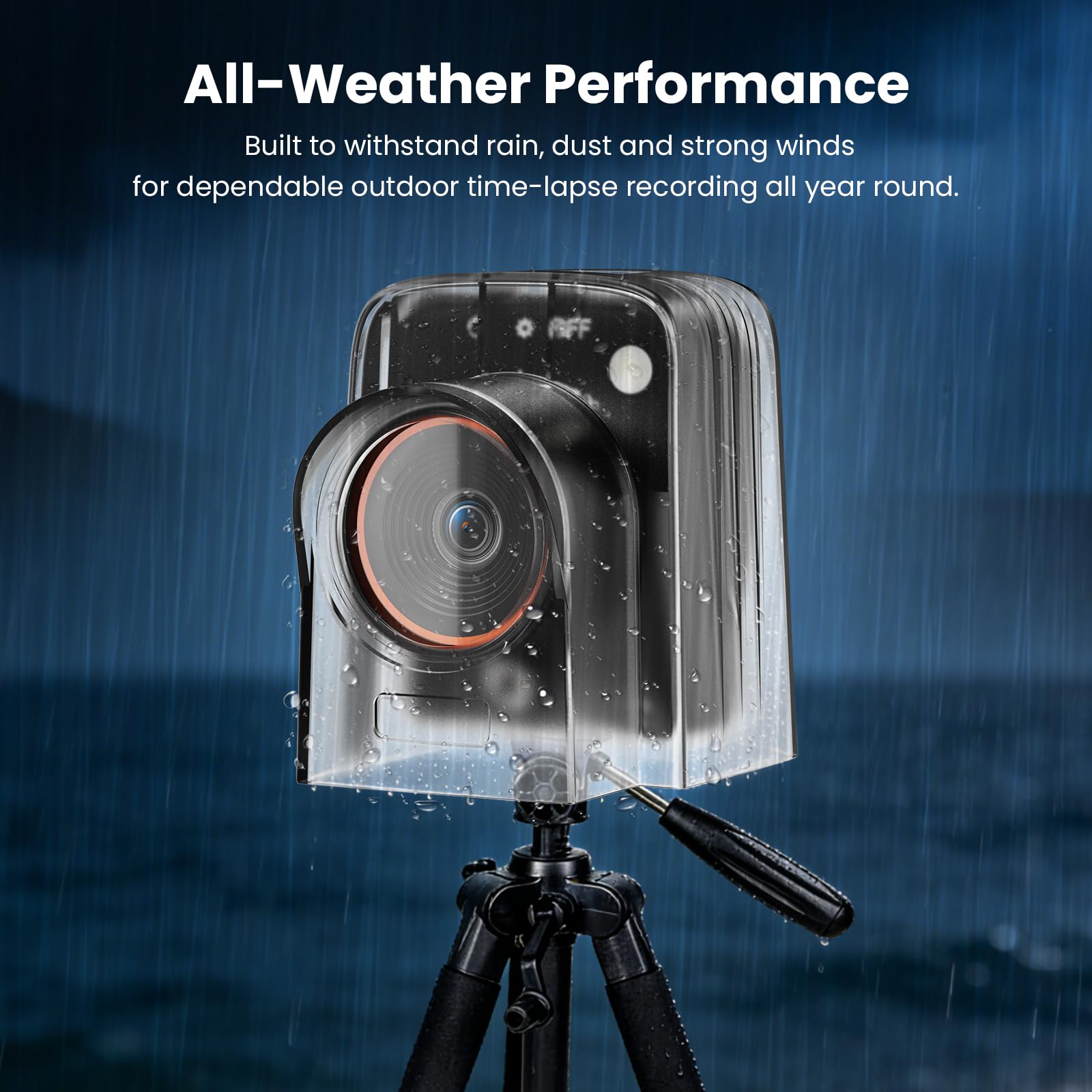 Zeitraffer Kamera 1296P 48MP Baustellenkamera, 6-Facher Digitalzoom 180 Tage Aufnahme Timelapse Camera mit LED-Licht, Time Lapse Kamera für Baustellen, Gartenarbeit, Pflanzen, Kochen (64GB-Karte)