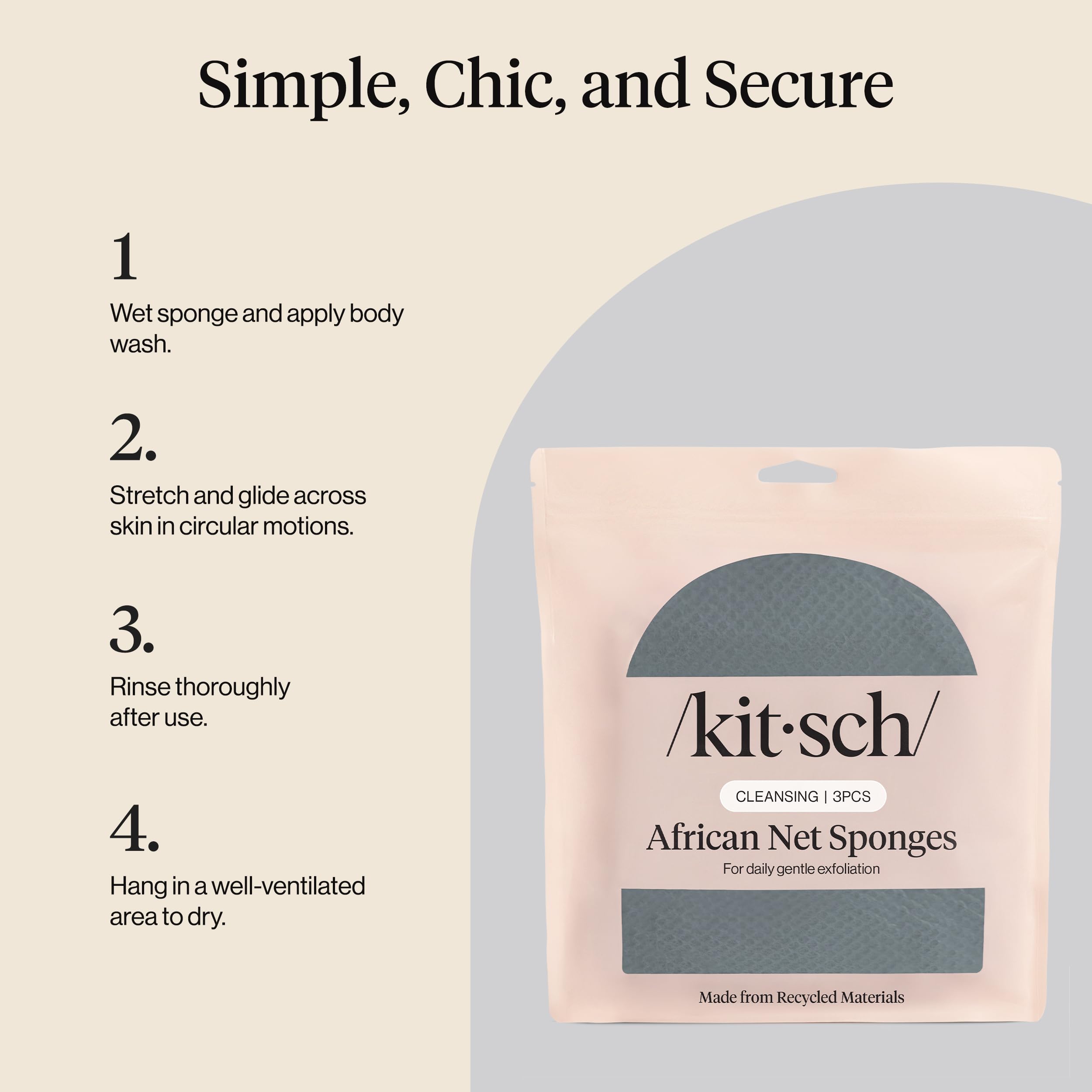 Kitsch African Net Sponge - Exfoliating Body Scrubber -7