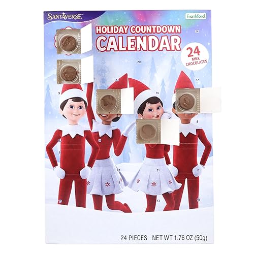 Miniatura 4 de Calendario de cuenta regresiva de chocolate con caramelo de Navidad de Duende en el Estante, 24 días