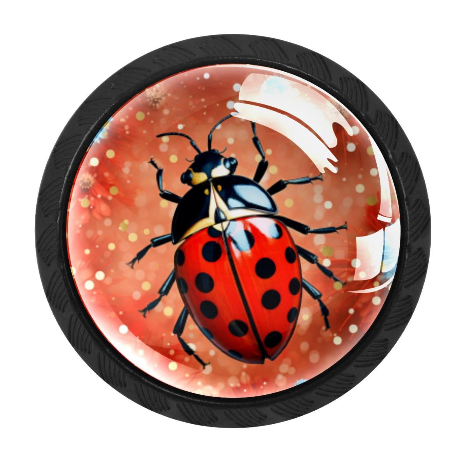 CHENZZZZ 4 Pack Ladybird Kitchen Cabinet Knobs Drawer Knobs Door Dresser Handles for Personalized Gifts Great for Any Occasion